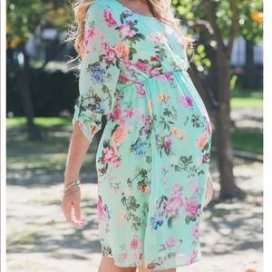 Pink Blush floral maternity dress